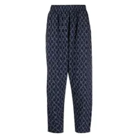 marcelo burlon county of milan pantalon de pyjama à imprimé stitch cross - bleu