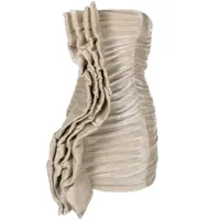 rotate birger christensen robe courte plissée à fronces - or
