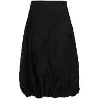 rundholz jupe mi-longue à effet froissé - noir