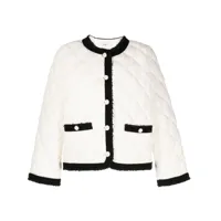 b+ab veste frangée à bords contrastants - blanc
