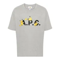a.p.c. x pokémon t-shirt à logo imprimé - gris