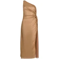 oséree robe mi-longue à détail de nœud - or