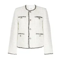 b+ab veste en tweed à bords contrastants - blanc