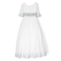 amaya robe longue en tulle à taille empire - blanc