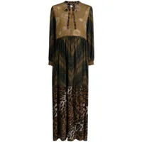 pierre-louis mascia robe longue colour block en soie - multicolore