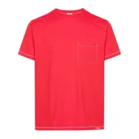 fursac t-shirt en coton à coutures contrastantes - rouge