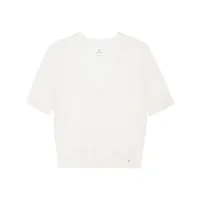 anine bing t-shirt à plaque logo - blanc