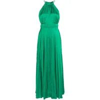 maje robe plissée à coupe longue - vert