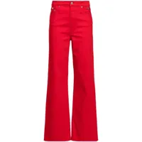 maje jean ample à taille haute - rouge