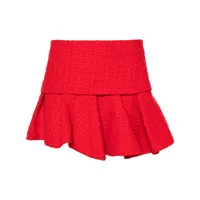 maje jupe-short à design plissé - rouge