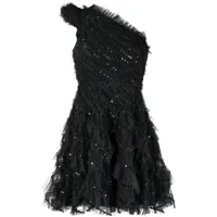 needle & thread robe courte spiral à sequins - noir