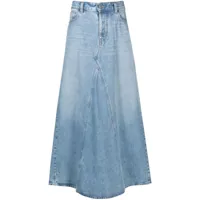 diesel jupe en jean de-pago à coupe longue - bleu