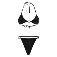 philipp plein bikini à ornements en cristal - noir