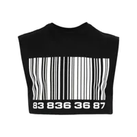 vtmnts t-shirt big-barcode à coupe crop - noir