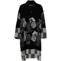 undercover manteau à fleurs en jacquard - noir