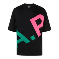 a.p.c. t-shirt en coton à logo imprimé - noir