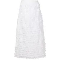 olympiah jupe volantée à taille haute - blanc