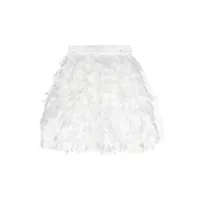 monnalisa jupe mi-longue à appliqués - blanc