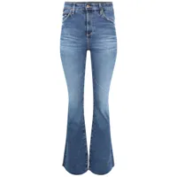ag jeans jean évasé farrah à patch logo - bleu