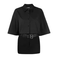 alexander wang robe-chemise courte à taille ceinturée - noir