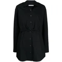 alexander wang robe-chemise en coton à effet superposé - noir