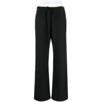 alexander wang pantalon de jogging en coton à design superposé - noir