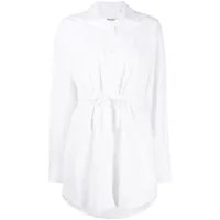 alexander wang robe-chemise en coton à effet superposé - blanc