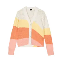 ps paul smith open-knit striped cardigan - blanc