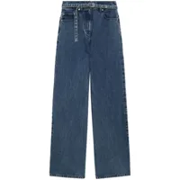 3.1 phillip lim jean court à taille ceinturée - bleu