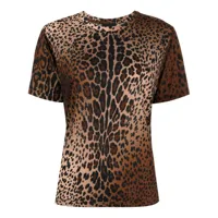 cynthia rowley t-shirt en coton à imprimé léopard - marron