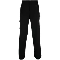 moschino pantalon de costume à logo texturé - noir