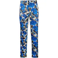 moschino pantalon de costume à fleurs - bleu