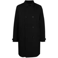 emporio armani manteau à boutonnière croisée - noir