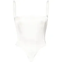 laquan smith haut-corset à encolure carrée - blanc