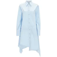 jw anderson robe-chemise à design asymétrique - bleu