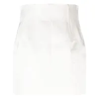 laquan smith jupe taille-haute à fini satiné - blanc