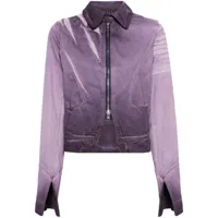 masha popova veste en jean à col pointu - violet