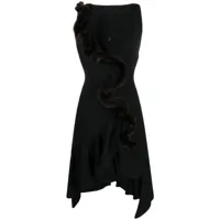 coperni robe courte asymétrique à capuche - noir