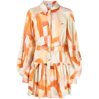 acler robe courte mcleod à imprimé graphique - orange