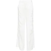 p.a.r.o.s.h. pantalon droit à broderies - blanc