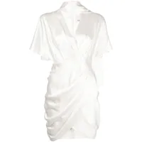 acler robe courte giles à design drapé - blanc