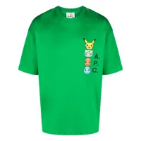 a.p.c. x pokémon t-shirt à logo imprimé - vert