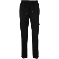 sandro pantalon cargo à plis marqués - noir