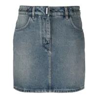 givenchy minijupe en jean à détail de chaine - bleu