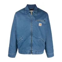 carhartt wip veste en jean à patch logo og chore - bleu
