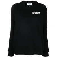 msgm sweat en coton à logo appliqué - noir