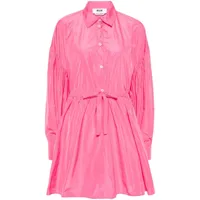 msgm robe-chemise mi-longue évasée - rose