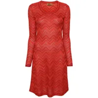 missoni robe courte à motif zig-zag - rouge