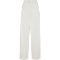 brunello cucinelli pantalon droit à taille haute - blanc