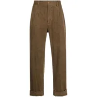 engineered garments pantalon andover en velours côtelé - marron